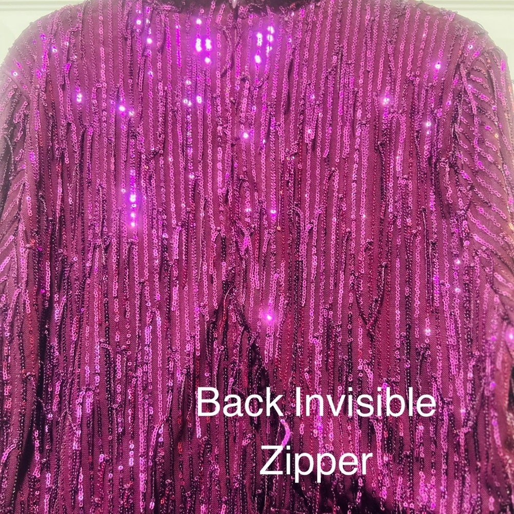 REBDOLLS PURPLE SEQUIN DRESS 2X - Picture 4 of 6